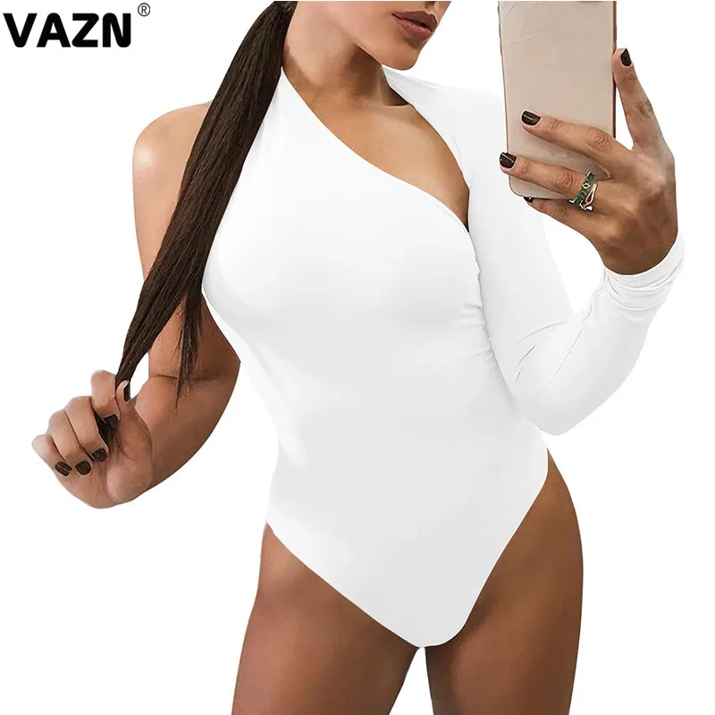 VAZN, Новое поступление, необычные, сексуальные, вечерние, одноцветные, с длинным рукавом, с открытыми плечами, дикие, Джокер, для женщин, с высокой талией, боди