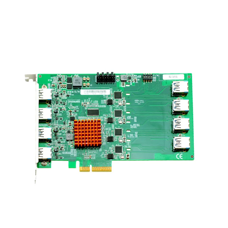 

AU344 PCIe X4 PCIe to USB3.0 8 USB Port 4 Internal and 4 External Interface USB Riser