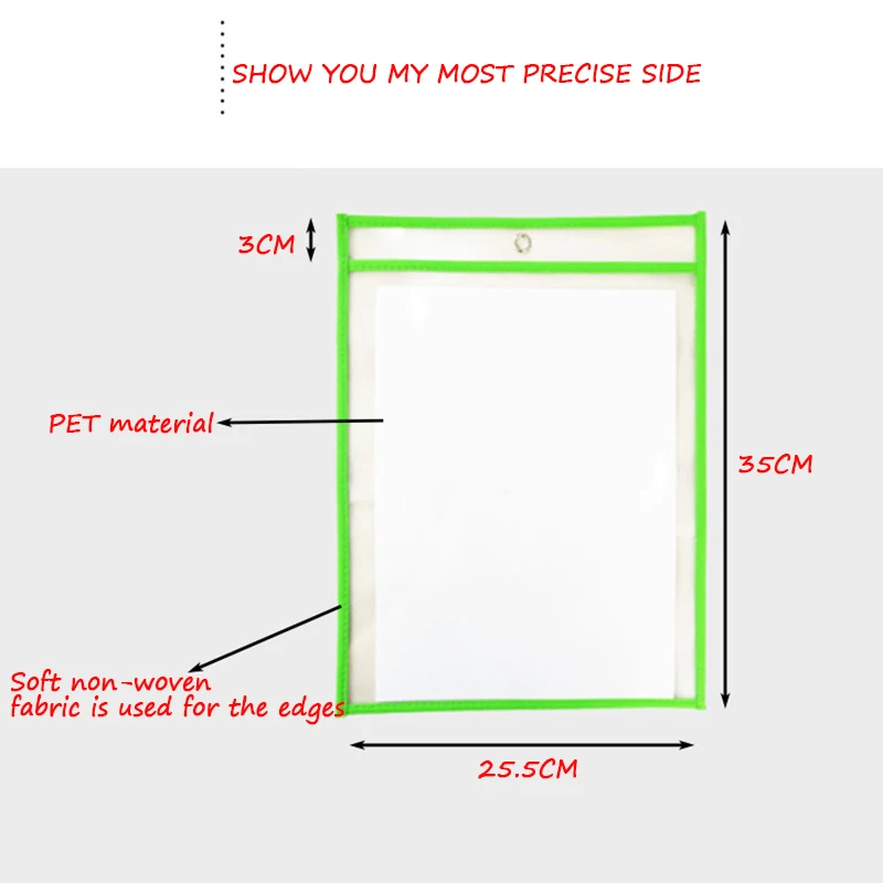 10PCS Reusable PVC Dry Erase Pockets Sleeves Sheet Protectors with Pen  Holder for Kids Children Students School Classroom - AliExpress