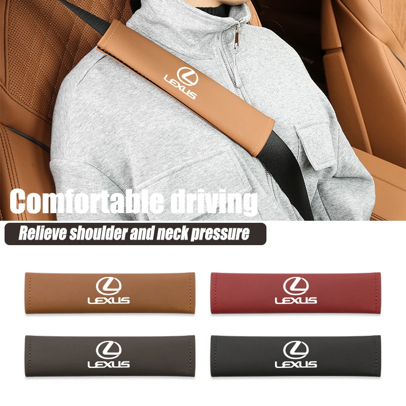 Car Logo Seat Belt Protect Cover Shoulder Neck Soft Pad Accessories For Lexus IS300h 250 NX Ct200h RX RX300 RX350 HS GX460 ES LS |