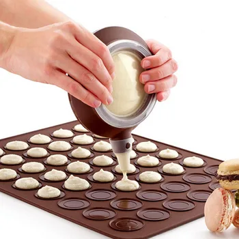 

2Pcs/set Silicone Macaron Kit Baking Mold 48 Cavity Macaron Mat and Dessert Decorative Nozzle Tool Baking Mat Sheet Oven