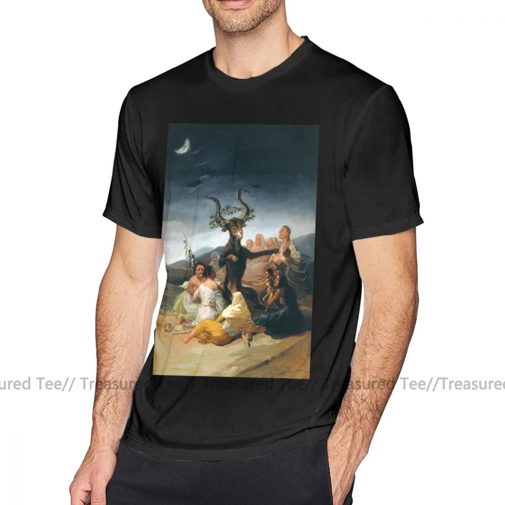 Футболка Goya, футболка Coven-Goya, 4xl, летняя футболка с принтом, 100 хлопок, забавная Мужская футболка с коротким рукавом - Цвет: Black