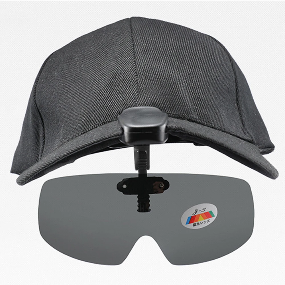 Polarized Fishing Glasses Hat Visors Sport Clips Cap Clip on Sunglasses