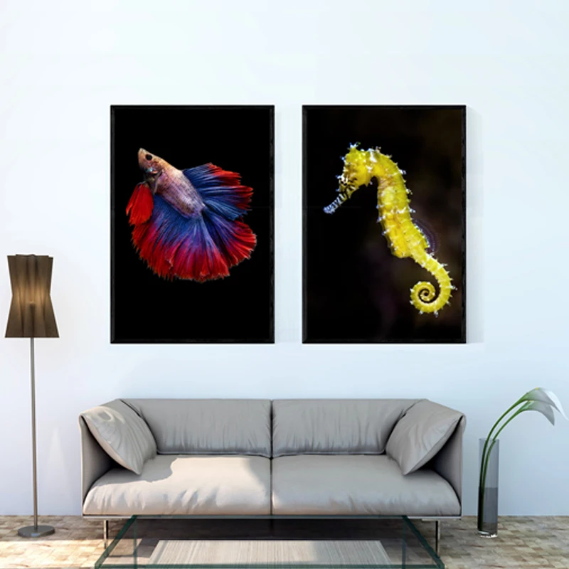 

Nordic Style Fish Animal Wall Art Canvas Painting Home Decor Living Room Decoration Poster Picture Posters and Prints Kitchen