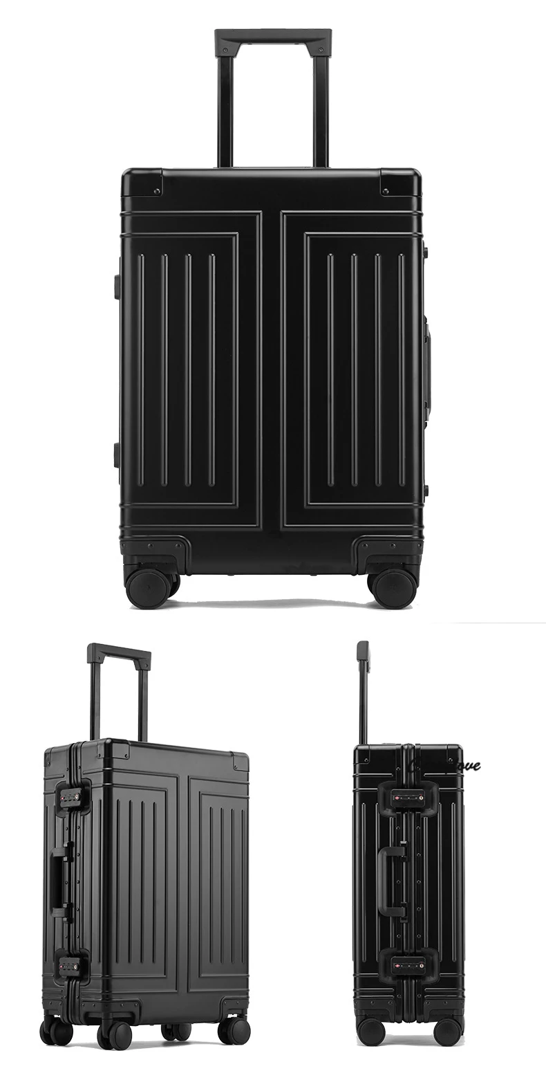 Aluminum Trolley Suitcase Waterproof Metallic Cabin Luggage