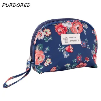 

PURDORED 1 pc Floral Cosmetic Bag Women Make Up Bag Organizer Travel Makeup Storage Pouch Case For Cosmetics kosmetyczka neceser
