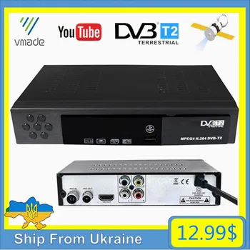 

Full Digital Terrestrial TV Receiver DVB-T DVB-T2 TV Tuner Decoder Ship From Ukraine Mini TV Box Supoort Youtube PVR USB Upgrade