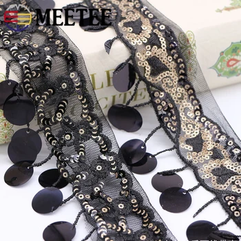 

3Meters 6.5cm Sequins Tassel Lace Trims Mesh Fringe Ribbons Webbing for Stage Costume Garment Decoration DIY Sewing Accessories