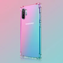Градиент защитный силиконовый чехол для samsung Galaxy Note 10 9 8 S8 S9 S10 плюс S7 край A80 A70 A60 A50 A40 A30 A20 A10E корпус телефона