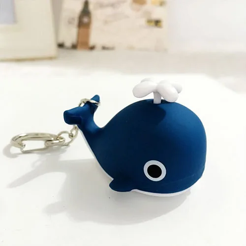 Креативный персонаж мультфильм версия Q светящийся звук милый КИТ прочный металлический брелок из нержавеющей стали антикоррозийный