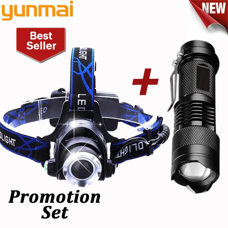 new Led Headlamp Fishing Headlight 6000 Lumen Xml-t6 Zoomable Lamp Waterproof Head Torch Flashlight Head Lamp Use 18650 Battery - Emitting Color: A