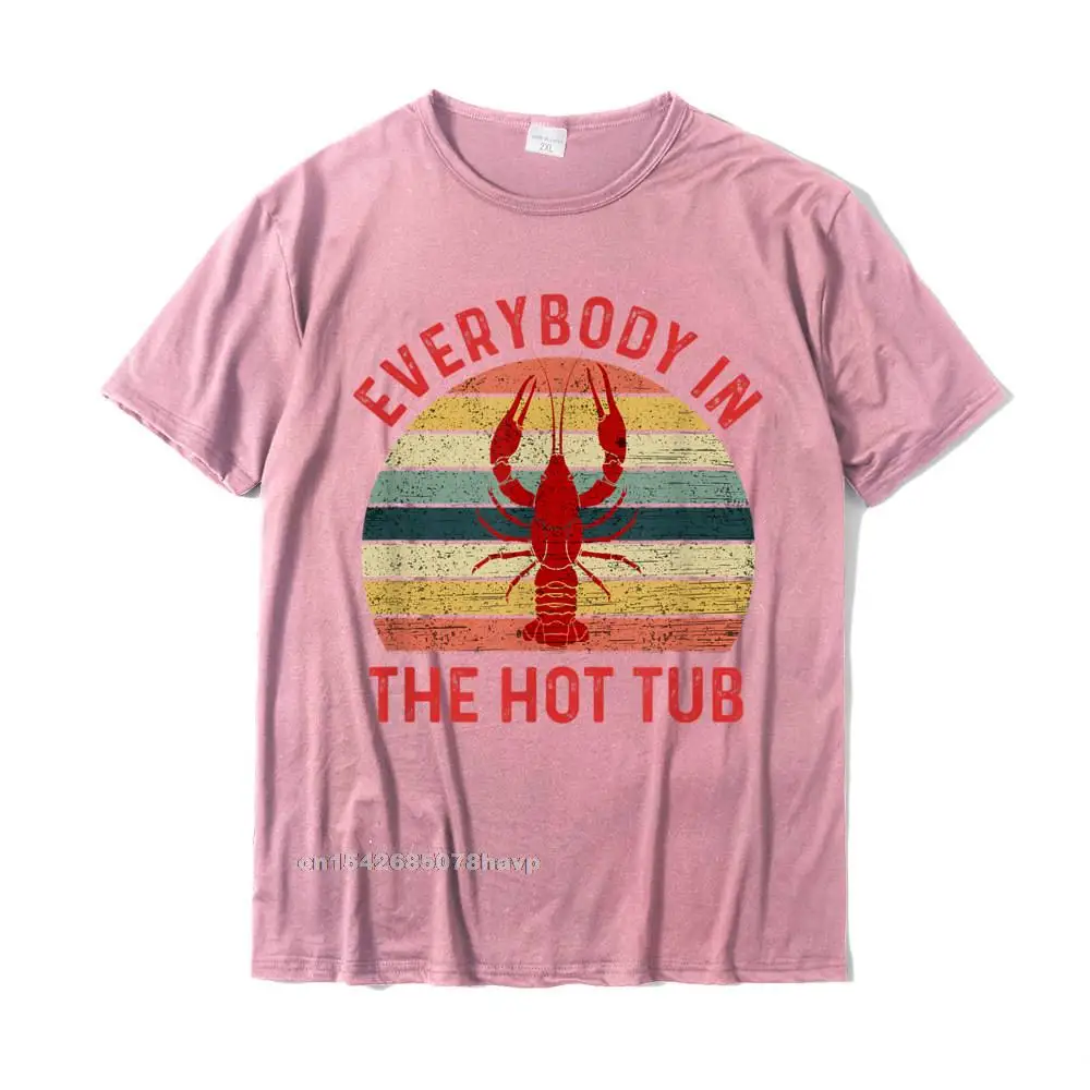  Men T-Shirt Casual Printed On Tops Shirts 100% Cotton O Neck Short Sleeve Casual T Shirts Summer Fall Top Quality Everybody In The Hot Tub Funny Crawfish Crayfish Eating T-Shirt__686. pink
