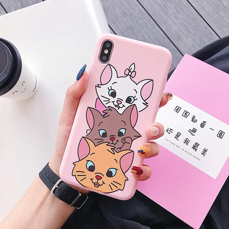 Аристокаты мультфильм Tsundere Зонт кошка Мэри чехол для iPhone X Xs XR Max 7 8 6 6s Plus милый котенок розовый Кремний Мягкий ТПУ чехол Капа - Цвет: 3