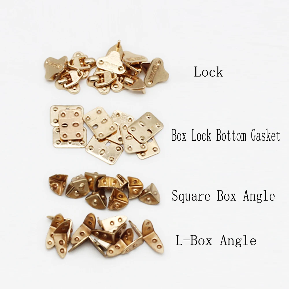 Mini Metal Crafts DIY Manual BJD Doll Bags Parts Doll Suitcase Box Case Corner Protector Luggage Trunk Lock Box Accessories 4Pcs