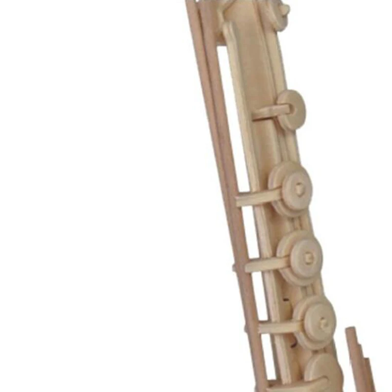 Child Assembly DIY Education Toy for 3D Wooden Model Puzzles Saxophone Music