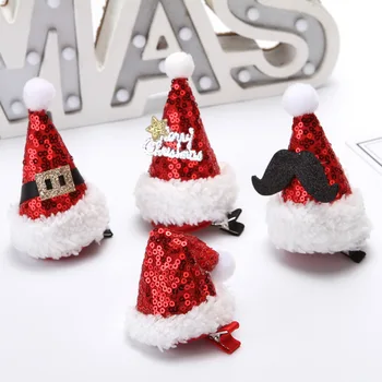 

Random Color Santa Claus Christmas Headband Hat Non Slip Hair Clip Hairpin For Kids Girls Women Beauty Party Festive Decoration