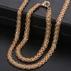 Fashion Jewelry Set for Women 585 Rose Gold Braided Foxtail Bead Link Chain Necklace Bracelet Set Wedding Jewelry Gift CS16A ► Photo 2/6