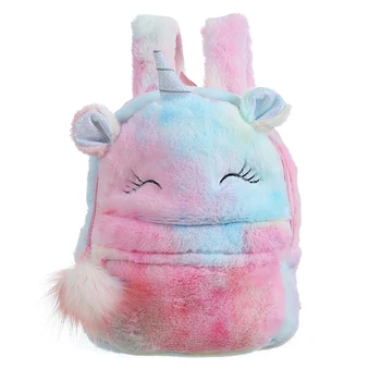 

Plush Backpack Cute Animal Bookbag Lightweight Travel Daypack with Pom Pom Zipper for Kids Fashion
