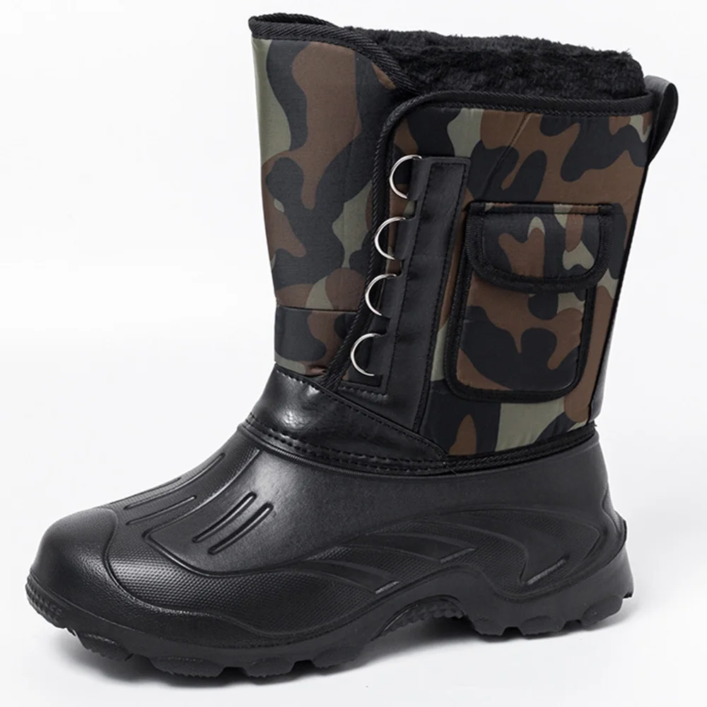 Мужские зимние ботинки, Мужская зимняя уличная водонепроницаемая обувь, светильник, зимние теплые короткие плюшевые кроссовки, мужская обувь, ботинки для рыбалки D25