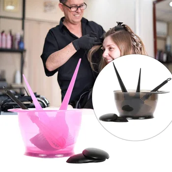 

5pcs Hair Dye Coloring Kit Hair Tinting Bowl Dye Brushes Comb Ear Cover for DIY Salon Hair Coloring Bleaching Tools