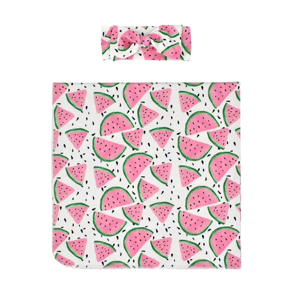 2pcs Cute Fruit Baby Swaddle Wrap Set With Headband Strawberry Lemon Infant Sleeping Bag Envelope Soft Breathable Newborn Cocoon