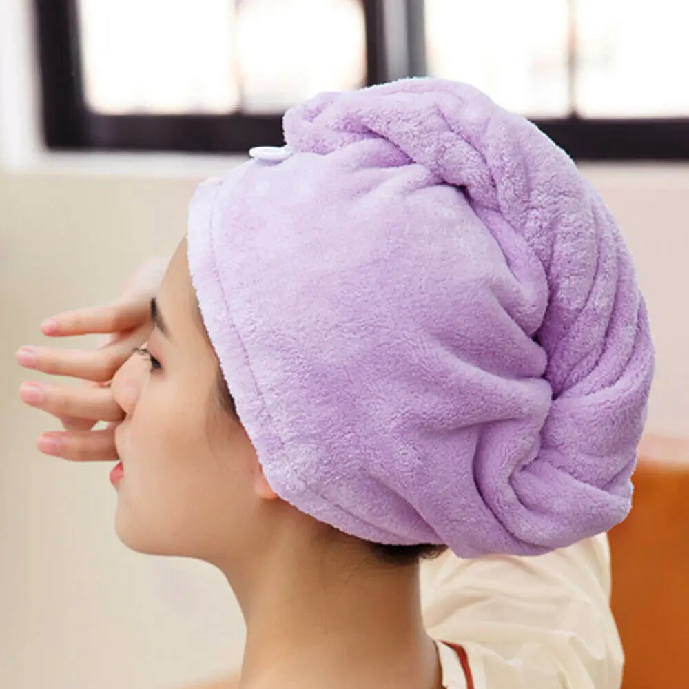

1PC Microfiber Dry Hair Cap Shower Cap Strong Water Absorbent Hat Girl Washing Hair Quick-drying Wiping Hair Towel Tool