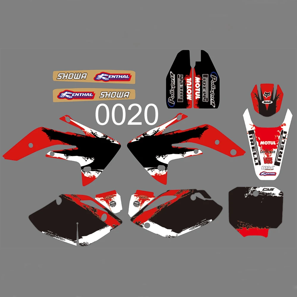 

For HONDA CRF150R 2007-2018 Graphics Decals Stickers Custom Number Name 3M Full Motorcycle Backgrounds Stickers Accessories