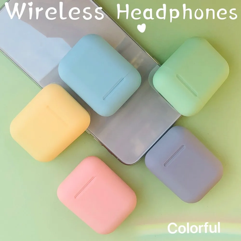

i12 tws Bluetooth Earphone Frosted Wireless Earbuds auto connect Portable Earpieces Sport Headset music For all Smartphones