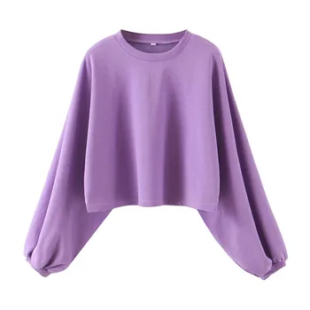 

Casual Violet Loose Sweatershirt Outwear Fashion O-neck Batwing Sleeve Casual Pullover Spring Autumn Oversized Coat