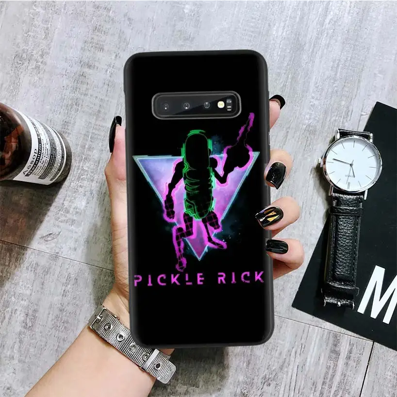 BA094-8 Черный чехол для телефона Rick and Morty Pickle Rick для samsung Galaxy S10+ Plus Lite Note 10 9 8 S9 S8 J4 J6+ Plus S7 S6 Edge Ca - Цвет: BA094-8