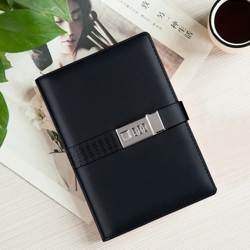 

A5 Planner Annual Planner Agenda Organizer Diary Lock Notebook PU Leather Lockable Traveler Journal Weekly School Stationery