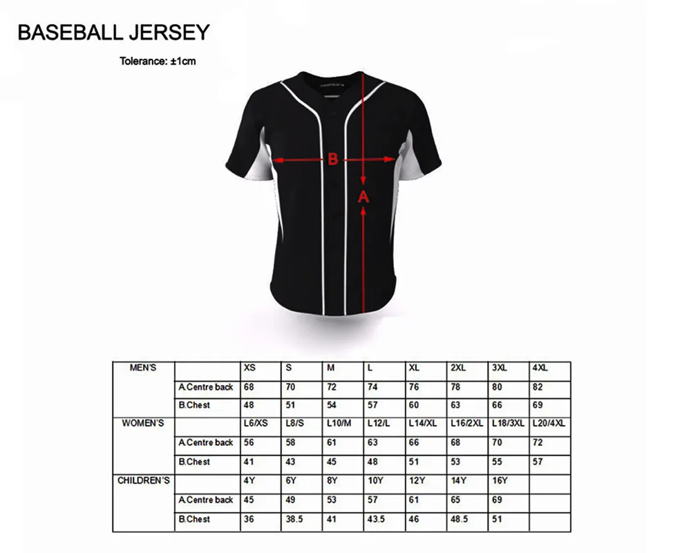 baseball size chart