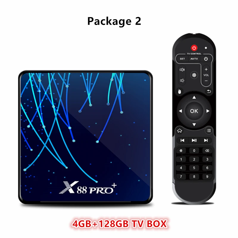 HAAYOT Android 9 tv Box Восьмиядерный медиаплеер коробка RK3368 Восьмиядерный 4 Гб 64 Гб/128 Гб Rom 4K IP tv Box X88 Pro+ ТВ-приставка - Цвет: 4G 128G