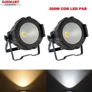 

DJSMART 200W COB LED Par Light Warm White /Cool White/ Warm white + Cool White 2in1 DMX512 COB LED Uplighting for Theater TV