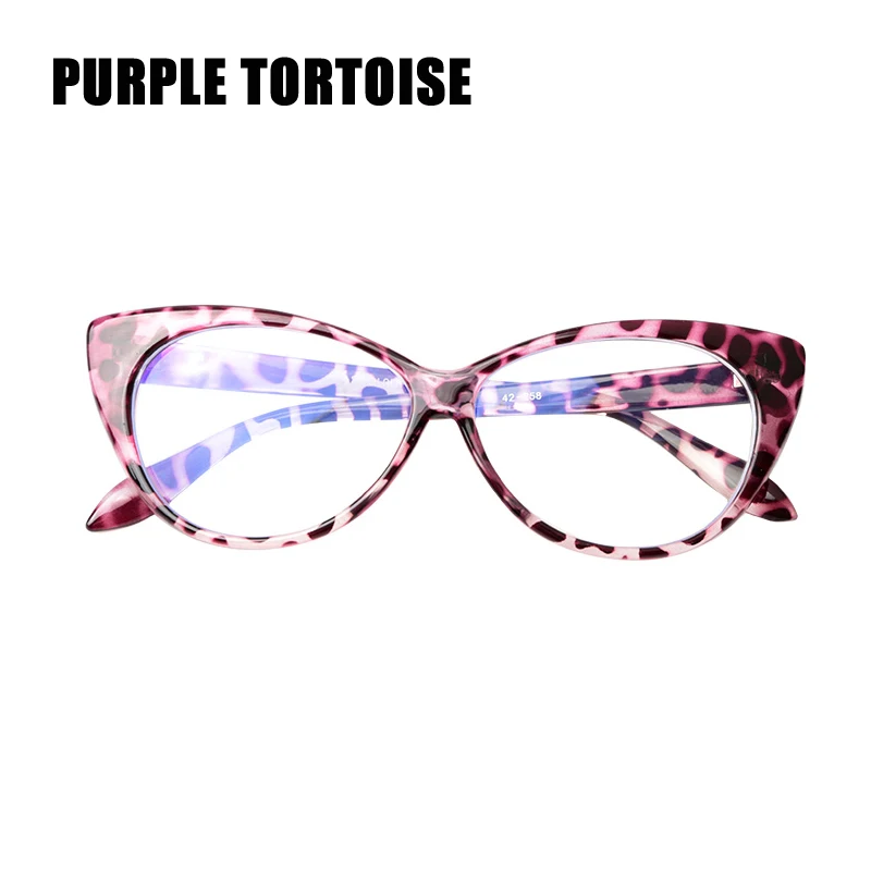 Purp Tortoise SOOLALA, кошачий глаз, анти-синий светильник, фильтр, очки для женщин, усталость глаз, компьютер, защита от синего излучения, синий светильник, блокирующие очки - Цвет оправы: Purp Tortoise