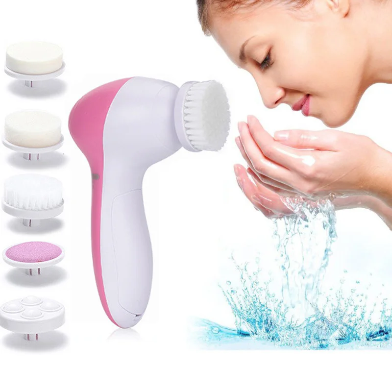 

5 in 1 Electric Face Cleansing Brush Wash Face Machine Facial Pore Deep Clean Face Washing Brush Belleza Beauty Skin Care Tool