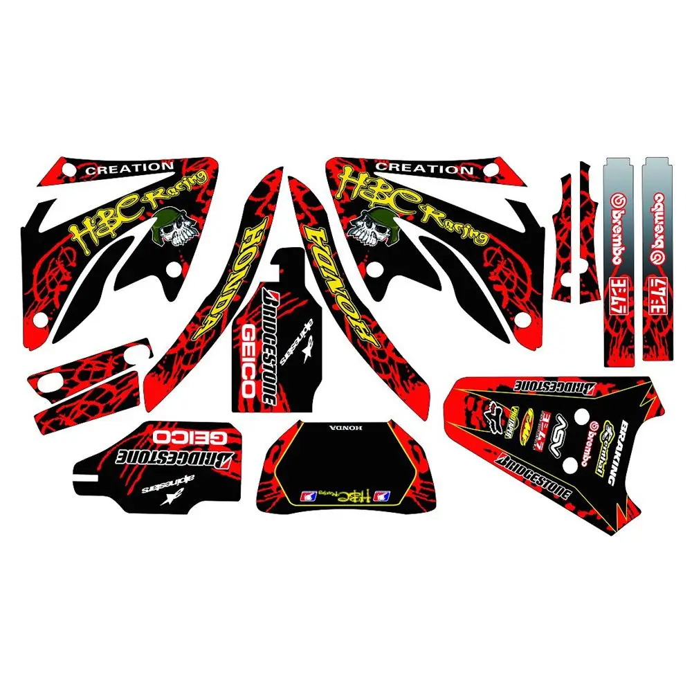 

New Full Graphics Decals Stickers Custom Number Name 3M Bright Matte Stickers Waterproof For HONDA XR250 2003 2004 2005
