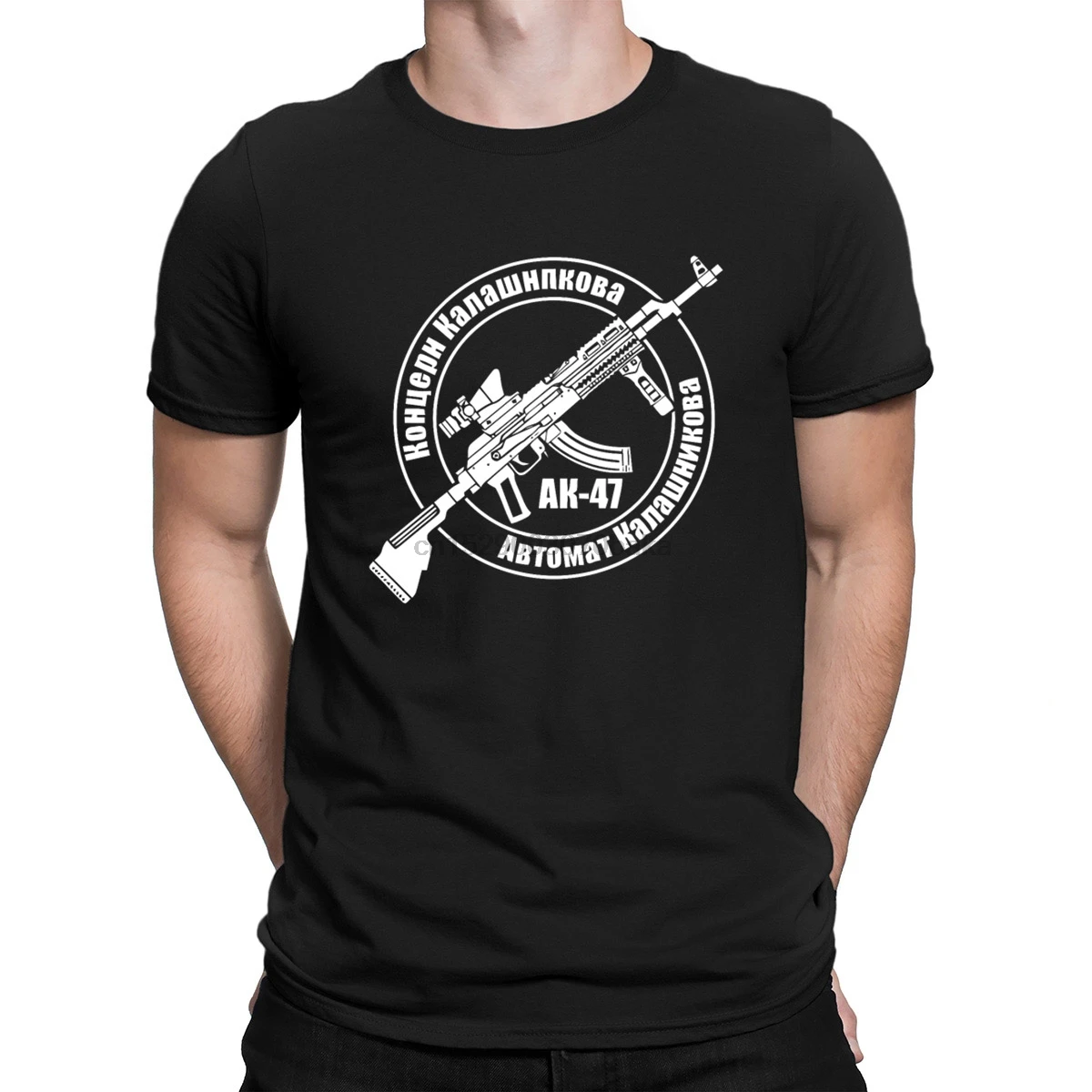 

Kalashnikov Modern Ak47 Series Tshirt Basic Solid Round Neck Designing T Shirt For Men Normal Graphic Slogan Anlarach Sunlight