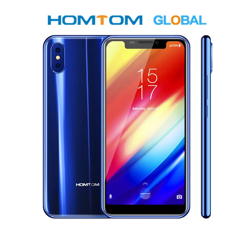 

Original HOMTOM H10 Smartphone Android 8.1 Octa Core 4GB 64GB 3500mAh 16MP+2MP Rear Camera Side Fingerprint Mobile phone