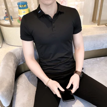 

Streetwear Slim Fit Casual Polo Homme Polos Para Hombre Mens Polo Shirt Brand 2020 Summer Embroidery Polo Shirt Men Short Sleeve