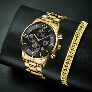 Мужские Роскошные деловые часы, кварцевые наручные часы из нержавеющей стали, мужские спортивные светящиеся часы, мужские часы