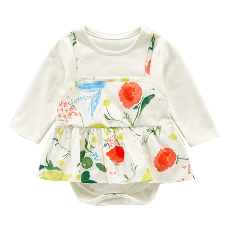 

Kids Clothes Spring Autumn Long-Sleeved Printed T-Shirt Tops Toddler Sling Triangle Jumpsuit Cotton 0-2Y Child Quality Costuming