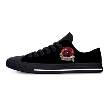 

Deadpool I Am Unicorn Cartoon Funny Cool Fashion Casual Canvas Shoes Low Top Lightweight Breathable 3D Print Men women Sneakers