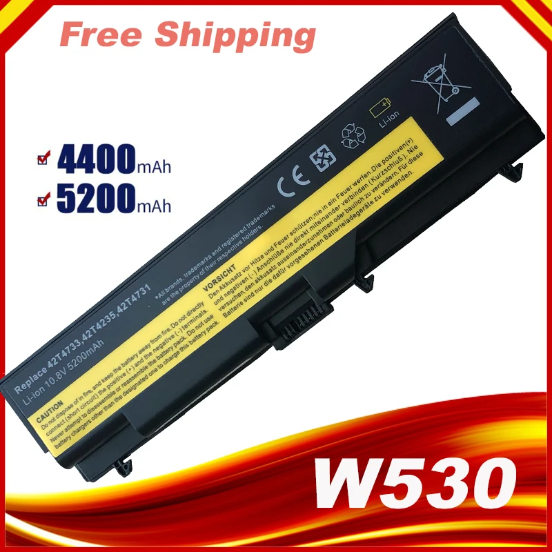 10.8V 5200mAh Laptop Battery For Lenovo ThinkPad T430 T430I L430 T530 T530I L530 W530 45N1005 45N1004 45N1001 45N1000 | Компьютеры и