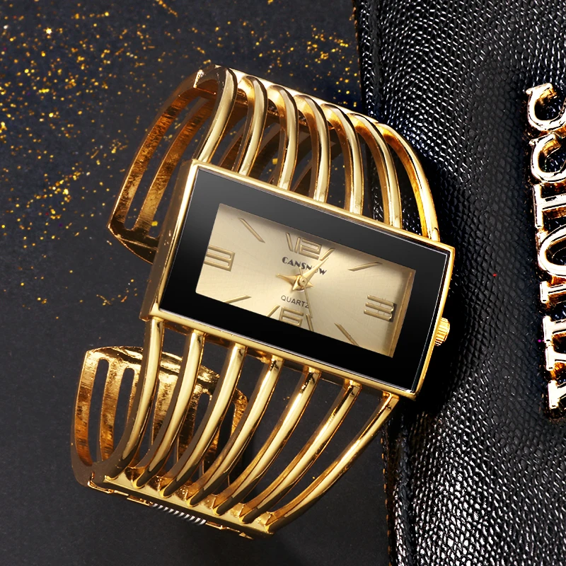 Reloj de pulsera de oro rosa para mujer, pulsera femenina de lujo, a la moda - Imagen 5