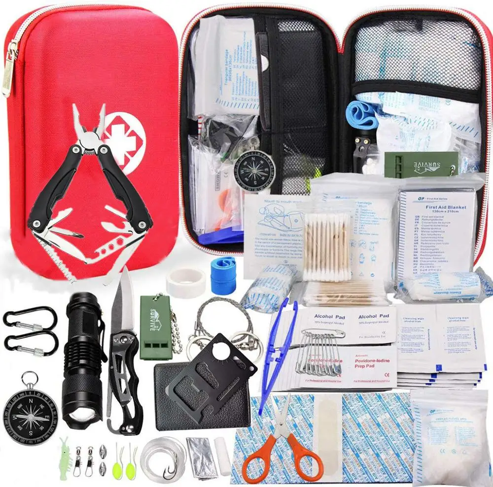 80 in 1 Outdoor survival Frist aid kit Set Camping Equipment Travel Multifunction SOS EDC Emergency Supplies Tactical for Hunt
