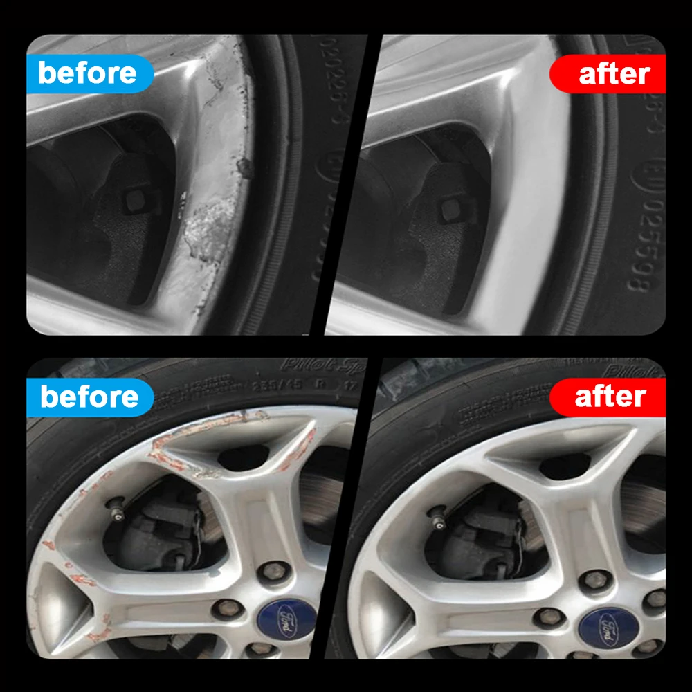 Wheel Repair Kit Tire Ink Care Alloy Silver Car Surface Damages Rim Care Wheel Repair Refurbished Kits Tool Dent Scratch Adhesive Auto Tyre Tread