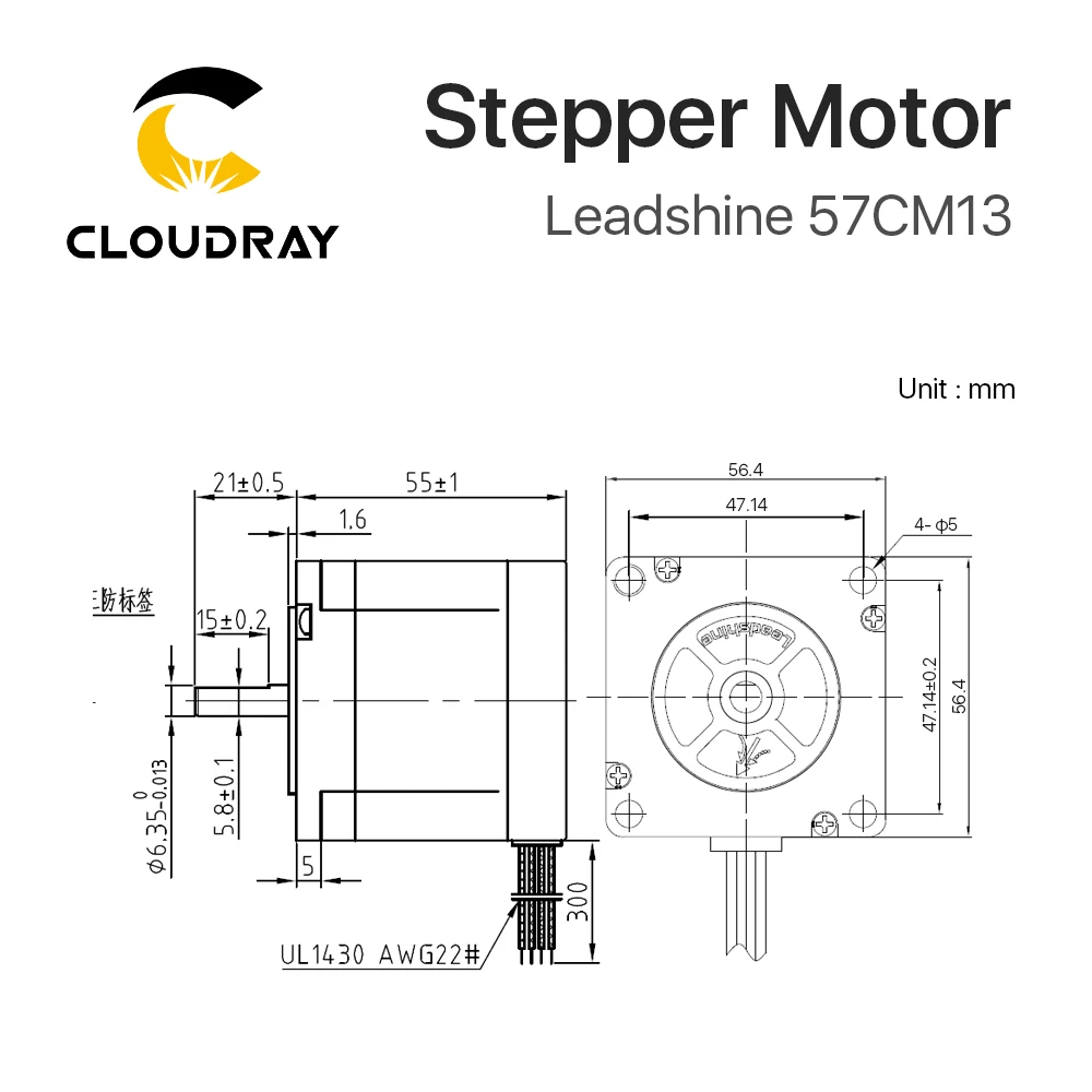 leadshine nema 23 motor deslizante 57cm13 57mm 04