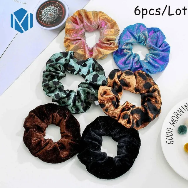 6pcs mix 1 шт. блестящая металлическая эластичная резинка для волос с лазером для женщин и девочек, резинки для волос, держатель для конского хвоста, повязка на голову, аксессуары для волос - Цвет: 6pcs mix