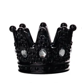 Black(Clear Diamond) Многофункциональный хрустальный стеклянный подсвечник в форме короны - Цвет: Black(Clear Diamond)